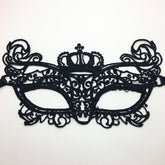 NessiWorld Black Color Lace Cut Lace Embroidered Prom Party Mask No 9